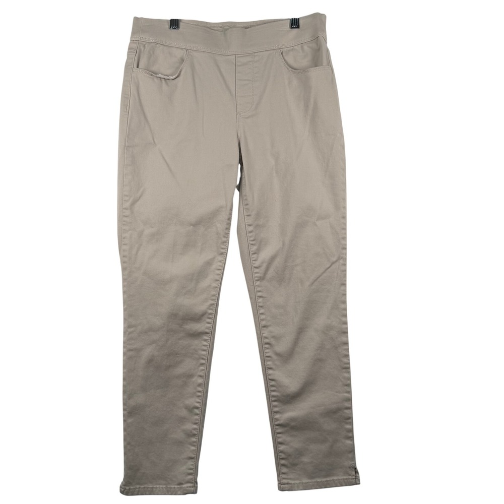 Gloria Vanderbilt Womens 6 Pull On Pant‎ Beige Slimming Stretch Tapered Office